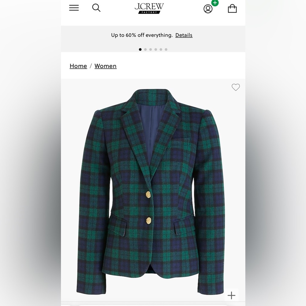 J crew preppy blazer Size 4 women’s Tartan